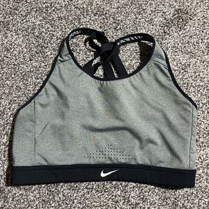 Nike Racerback Sports Bra Size XL Gray Black